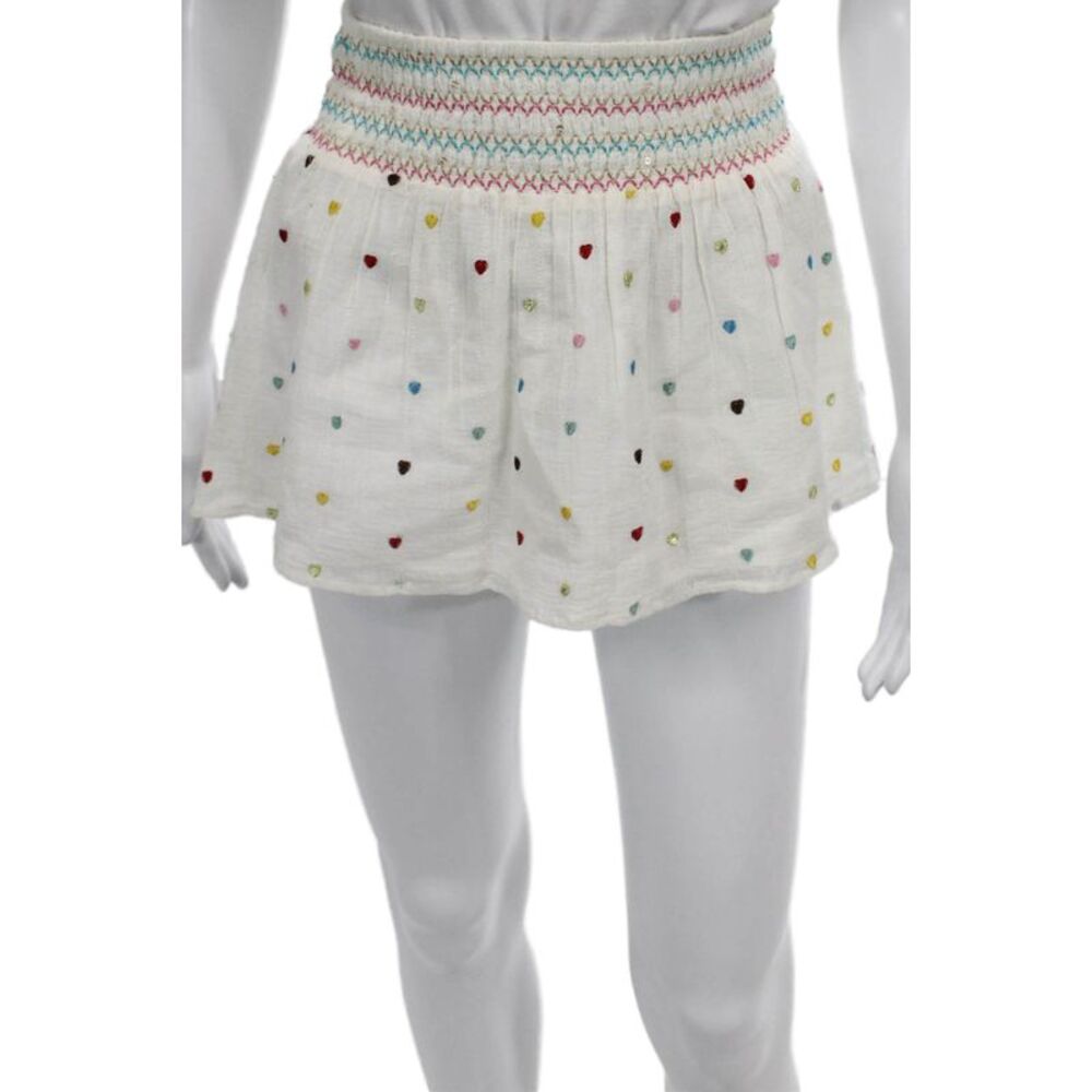 Bell Womens Mini Skirt White Cotton Pull On Size 4